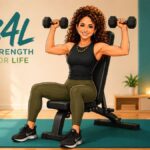 Woman doing beginner upper body exercises at home