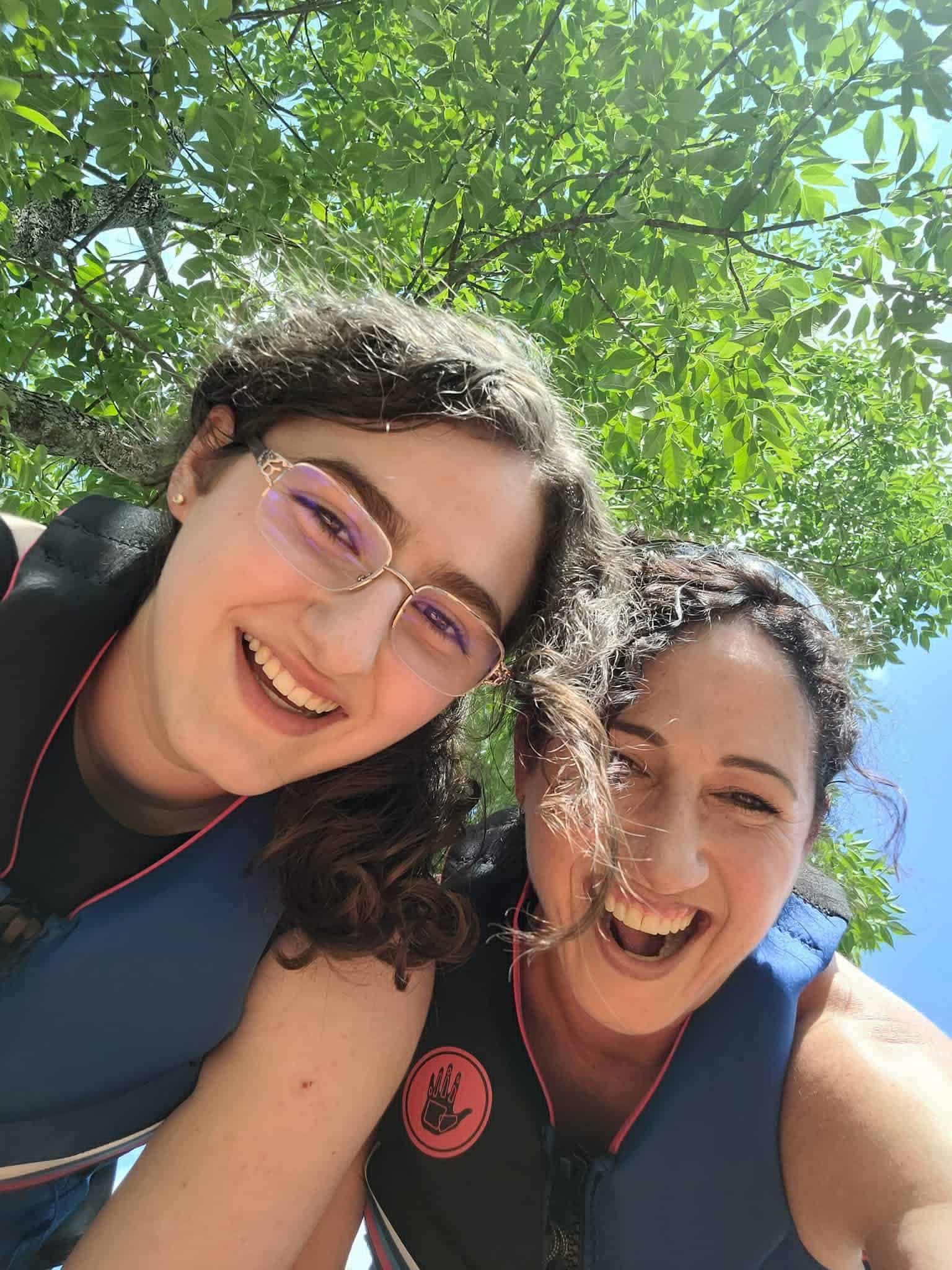 Heather kayaking with her daughter