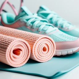 Walking shoes and dumbbells for a simple home workout routine