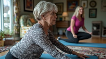 Woman doing beginner strength exercises at home