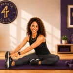 woman calf stretch on the floor