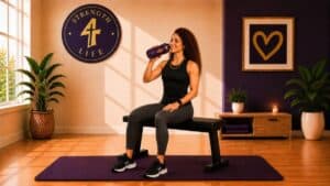 Woman getting ready to restart her fitness journey at home