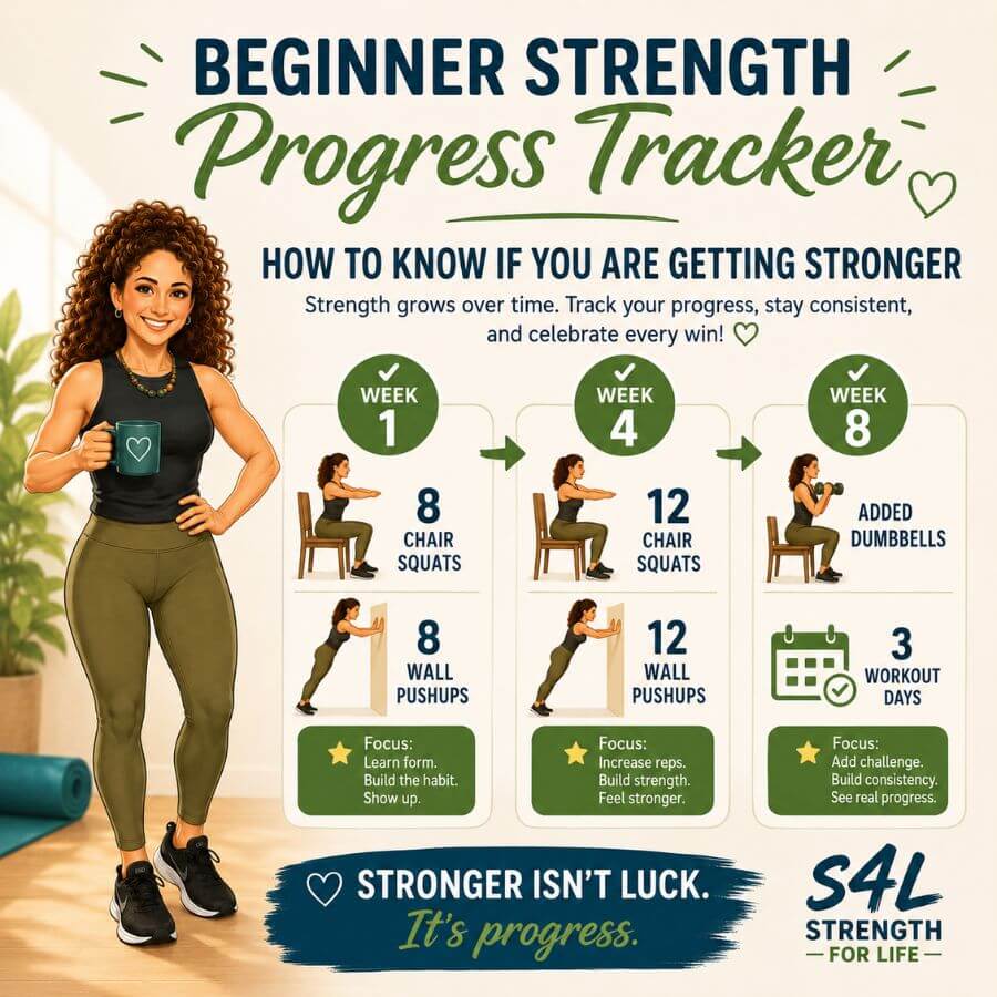 Beginner strength progress tracker for women